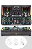 Midex VS15 Üst Seviye Stüdyo Kayıt Canlı Yayın Şarjlı Ses Kartı Efektli Radyo Mikseri (Telefon ve PC Podcast) - 1