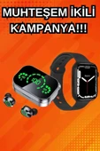 Yeni Nesil Akıllı Saat ve Ucuz Kaliteli Bluetooth Kablosuz Kulaklık Amoled Ekran thumbnail 2