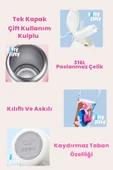 DILLER 520 ML Kılıflı Tek Kapak Çift Kullanım Pipetli/Pipetsiz Taşıma El Askılı Vacum Cup/Çelik Termos -D9338ML520 - 2