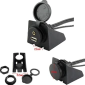 4825 Usb 2Rca 3.5mm Aux Araç İçi Kontrol Paneli Uzatma Ek Kablosu - 7
