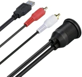 4825 Usb 2Rca 3.5mm Aux Araç İçi Kontrol Paneli Uzatma Ek Kablosu - 3