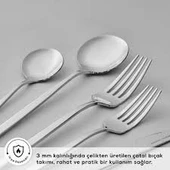 Karaca Elegance Braga Platin 12 Kişilik 84 Parça Çatal Kaşık Bıçak Takımı thumbnail 4