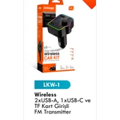Araç şarj Lkw1 2 Usb A+ USB C Hızlı Araç Şarjı Cihazı Çakmaklık tf kart girişli FM transmiter thumbnail 2
