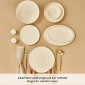 Karaca Stream Bone Light Lora 29 Parça 6 Kişilik Yemek Takımı Gold thumbnail 3