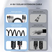 FLEXSOLAR 4 IN 1 CABLE GÜNEŞ ENERJİSİ İSTASYONU JENERATÖRÜ VE GÜNEŞ PANELİ İÇİN ANDERSON ADAPTÖR thumbnail 1