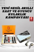 Aynalı Bluetooth Kulaklık ve 7 Kordonlu Akıllı Saat Dijital Göstergeli Uzun Pil Ömrü - 2