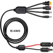 FLEXSOLAR 4 IN 1 CABLE GÜNEŞ ENERJİSİ İSTASYONU JENERATÖRÜ VE GÜNEŞ PANELİ İÇİN ANDERSON ADAPTÖR thumbnail 2