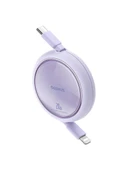 Baseus FREE2PULL Mini Makaralı Type-C To Lightning 20W Kablo 1 mt Mor thumbnail 2