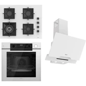 Ferre Steamart-Fryart-Sılentart Serisi Beyaz Set (SC406-WFA + QEP64CB +D064-SA) - Döküm Izgara / 65 cm Ocak thumbnail 1