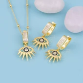 Gümüş Pazarım Altın Kaplama 925 Ayar Gümüş Top Zincirli Anka Kuşu Kolye Küpe Set - 1