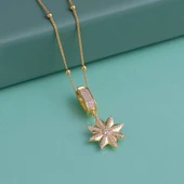 Gümüş Pazarım Altın Kaplama Top Zincirli 925 Ayar Gümüş Yıldız Kolye - 1