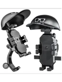 Motor Motosiklet Bisiklet Telefon Tutucu YağmurGüneş Koruyucu GoPro Bağlantılı Şok Emici Damper thumbnail 1