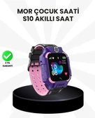 S10 Akıllı Çocuk Saati Mor Model Çift Yönlü Konuşma ve SOS Fonksiyonu thumbnail 1