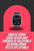 49mm Akıllı Saat Amoled Ekranlı Kadın Erkek Kol Saati Plastik Kordon - 1