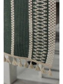 Örme Masa Örtüsü Püsküllü Runner Masa Örtüsü Organik Pamuk Runner 35X155 cm Masa Üstü Runner - 3