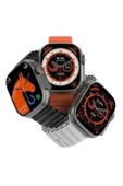 Yeni Model Akıllı Saat Ultra Smart Watch Gümüş Kasa 45mm Titreşim thumbnail 3