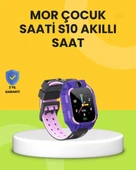 S10 Akıllı Çocuk Saati Mor Tasarım Adımsayar ve Alarm Fonksiyonlu thumbnail 1