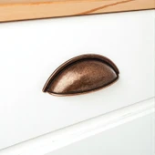 Çanak Kulp 64 mm Antik Bakır Renk Metal Mobilya Çekmece Dolap Kapak Kulpu Modern Mutfak Kulpları thumbnail 8