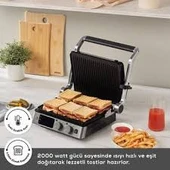 Karaca Compact Steel Sear and Grill Inox 2008 Döküm Izgara ve Tost Makinesi 6 Dilim Kapasiteli thumbnail 4