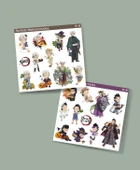 Demon Slayer Genya -Sanemi Shinazugawa 2 Li Set Anime Sticker Çıkartma Kimetsu no yaiba-parlak kağıt - 1