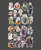 Demon Slayer Genya -Sanemi Shinazugawa 2 Li Set Anime Sticker Çıkartma Kimetsu no yaiba-parlak kağıt - 3