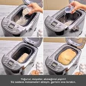 Karaca Bake XL Reçel, Yoğurt, Hamur Yoğurma ve Ekmek Yapma Makinesi Inox Beyaz, 1500 g, 45 Farklı Tarifli Kitapçıklı - 6