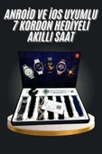 7 Kordonlu Akıllı Saat Siyah Kasa Dokunmatik Ekran Uyku ve Sağlık Takibi thumbnail 2