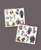 Demon Slayer Genya -Sanemi Shinazugawa 2 Li Set Anime Sticker Çıkartma Kimetsu no yaiba-parlak kağıt - 2