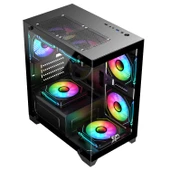 GAMEAGLE TORNADO BİLGİSAYAR KASASI + 750W + 80  POWER + 240 MM SIVI SOĞUTMA (SİYAH) - 3