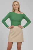 BİÇOMİ Tek Omuz İpli Bluz Yeşil T4328 thumbnail 1