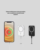 iPhone Serileri ile Uyumlu MagSafe Manyetik Araç Telefon Tutucu ve Şarj Cihazı thumbnail 3
