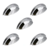 Çanak Kulp 5 ADET 64 mm Krom Gümüş Metal Mobilya Çekmece Dolap Kapak Kulpu Modern Mutfak Kulpları thumbnail 1