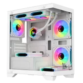 GAMEAGLE TORNADO BİLGİSAYAR KASASI + 750W + 80 POWER + 240 MM  SIVI SOĞUTMA (BEYAZ) - 4