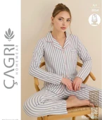 Çağrı Kadın Kışlık Süet Uzun Kollu Önü Düğmeli Pijama Takımı - 2