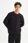 Lee Regular Fit Normal Kesim Bisiklet Yaka Baskılı Siyah Sweatshirt thumbnail 3