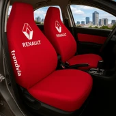Renault Kırmızı Renk Ön Arka Koltuk Kılıfı Penye Servis Tipi Araba Koltuk Koruyucu - 1