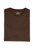 Bisiklet Yaka Battal Beden Tişört Kahve Renk - 1