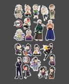 Kimetsu no yaiba-parlak kağıt-Demon Slayer-Genya -Sanemi Shinazugawa 2 Li Set Anime Sticker Çıkartma - 3