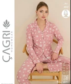 Çağrı Kadın Kışlık Süet Uzun Kollu Önü Düğmeli Pijama Takımı - 6