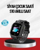 S10 Akıllı Çocuk Saati Siyah Model Çift Yönlü Konuşma ve SOS thumbnail 1