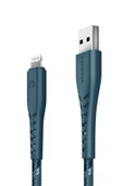 C89 NyloFlex 1.5M 3A USB to Lightning Hızlı Şarj Kablo - Lacivert thumbnail 2