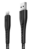 C89 NyloFlex 3M 3A USB to Lightning Hızlı Şarj Kablo - Siyah thumbnail 2