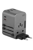 TravelWorld 35 Universal 35W Type-C 15W Type-C ve 12W USB Çıkışlı PD Hızlı Şarj Aleti - Koyu Gri thumbnail 4