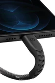 C89 NyloFlex 1.5M 3A USB to Lightning Hızlı Şarj Kablo - Siyah thumbnail 4