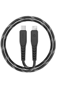 C94 NyloFlex 3M 100W Type-C to Lightning PD Hızlı Şarj Kablo - Siyah thumbnail 1
