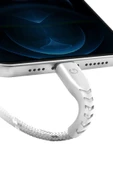 C89 NyloFlex 1.5M 3A USB to Lightning Hızlı Şarj Kablo - Beyaz thumbnail 4
