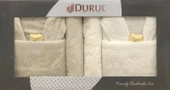 Durul Antik Kısmi Kadife Pamuklu 8 Parça Aile Bornoz Seti thumbnail 6