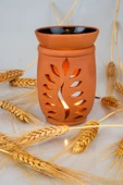 Yaprak Model  El Yapımı Çömlek Buhurdanlık Tütsülük - 1