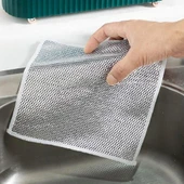 3 Adet Çok Fonksiyonlu Çizmeyen Tel Bulaşık Bezi Bulaşık Havlusu Bulaşık Temizlik Ovma Bezi EVV-86923 thumbnail 2