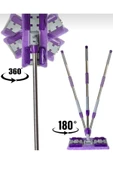 Teleskobik Cam Yer Tavan Silme - İstediğin Bezi Tak Kullan - 4 Mandallı -Yedek Bezli Mop Seti EVV-83409 thumbnail 4